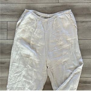 FLAX size medium white wide leg linen pants